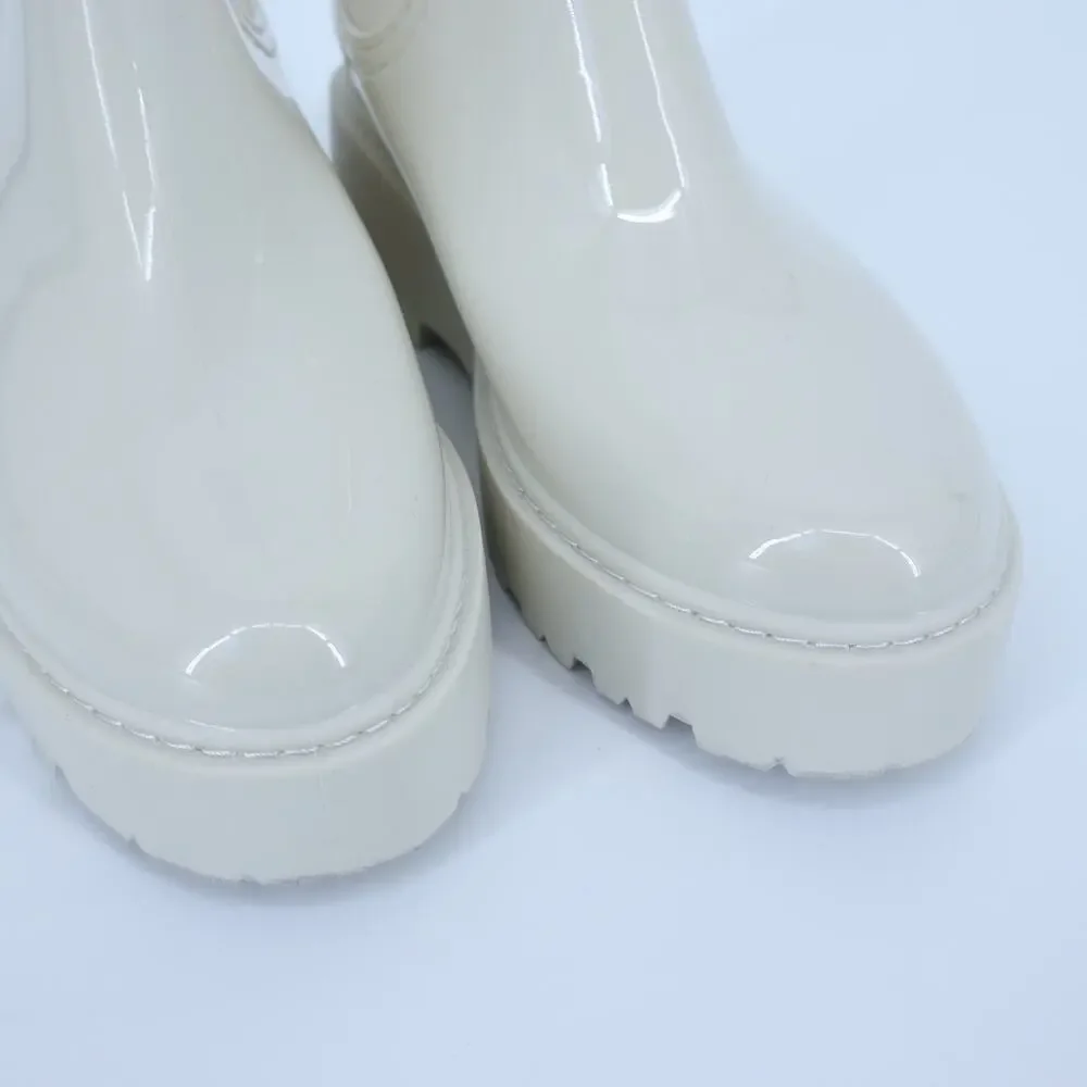 STEVE MADDEN Sahara Rain Boot Bone White Platform Pull On Waterproof Women's 9